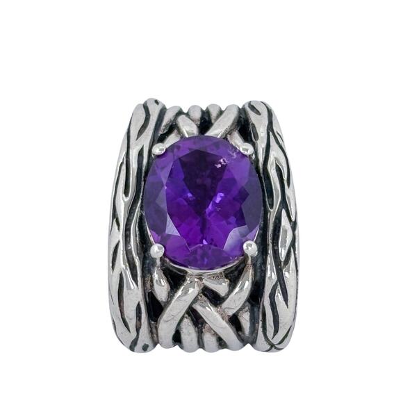 Vintage Sterling Silver 925 Effy Lagoon Purple Amethyst Pendant - Picture 3 of 10